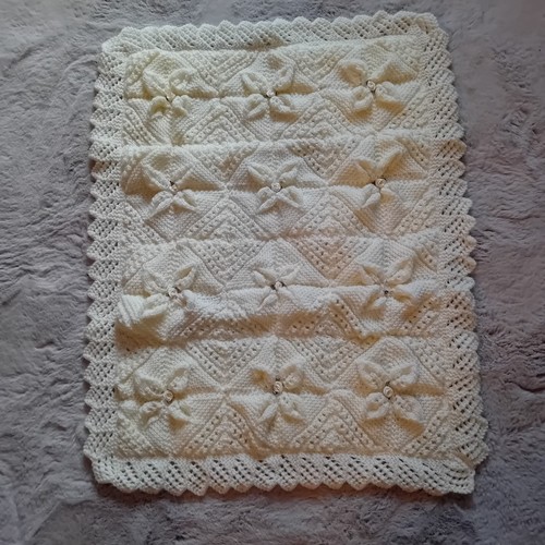 Hand knitted baby blanket - hand,