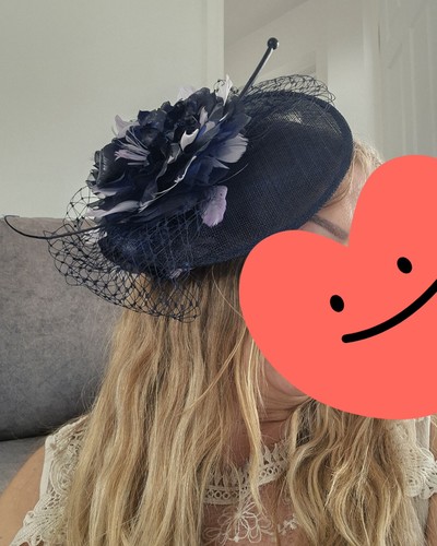 Navy blue fascinator headband - blue,