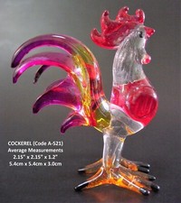 Glass CHICKEN ROOSTER COCKEREL