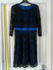 Holly Willoughby Blue and Black Lace Dress - Size 10 - Hardly Worn