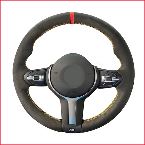 Black suede car steering wheel - car,