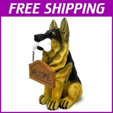 Garden Statue: German Sheperd Puppy with Reversible Signs