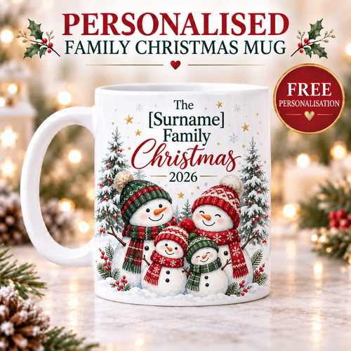 Personalised snowman family - personalised,