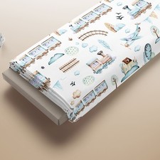 Trains boy cotton fabric - oh,
