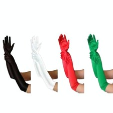 Ladies Fancy Dress Prom Wedding Burlesque Opera Black Red Green White Gloves