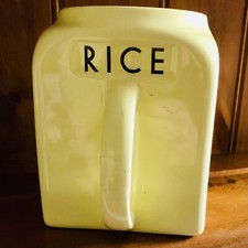 Pountney & Co Bristol Kitchen Ware Yellow Storage Jar – Vintage Rice Holder 6.5”