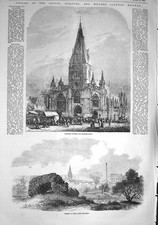 Original Old Antique Print