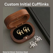 Personalised Initials cufflinks mens gold silver Custom cuff link wedding gift