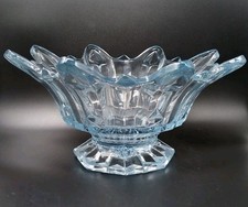 Blue Glass Footed Salad Bowl