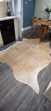 Exotic Brown and White Cowhide Rug Large Real Cowskin Size 232 x 163 Cm