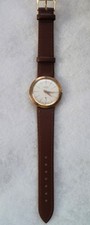 GENTS VINTAGE ROAMER INCABLOC WATCH WITH  BROWN LEATHER STRAP IN WORKING ORDER