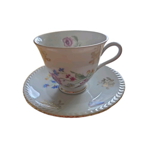 Cup and saucer - and, floral,