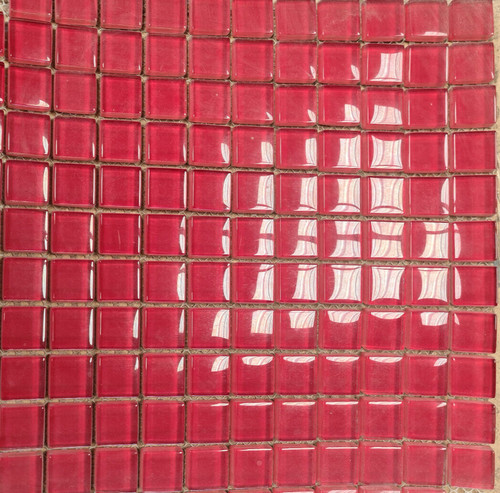 Red gloss mosaic sheet - red,