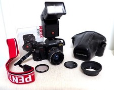 Vintage PENTAX P50 35mm film SLR camera kit with lens and extras 