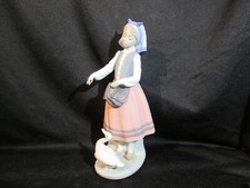 Lladro Girl Feeding Goose