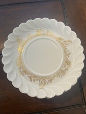 Haviland Limoges Ladore Saucers Set Of 5, Gold Scrolling, Scalloped Edge VTG
