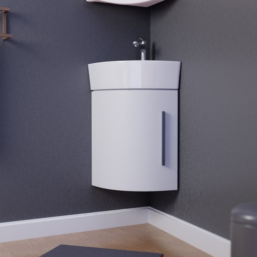White corner bathroom - bathroom, cabinet