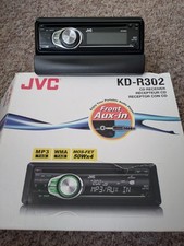 JVC KD-R302 Car Stereo CD MOSFET 50WX4 WMA MP3 AUX w/ DIN 1 fascia and adapter