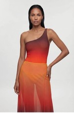 Ombre Sunset Mesh Godet Maxi