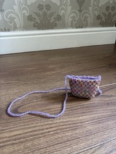 Girls Purple Beaded Flower Purse Shoulder Bag Children’s Fashion Beads