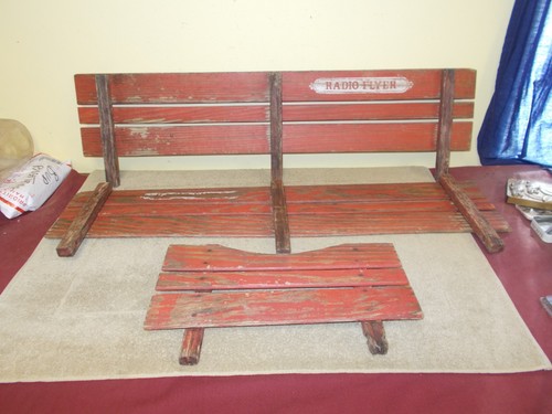 Vtg pull toy wagon wood - toy,