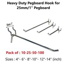 HEAVY DUTY PEGBOARD PEG|BOARD|WALL PEGBOARD 1"|25MM PRONG|HOOK|ARM DISPLAY