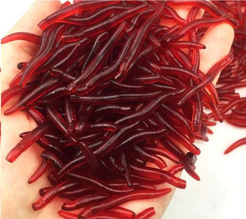 Red worms soft bait - red,