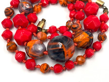 Vintage Orange Swirled & Red