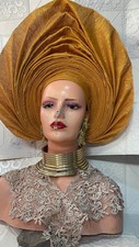 Elegant African Wedding Auto Gele Plated Ready to Wear. Big  #45.00+#2.96 Postag