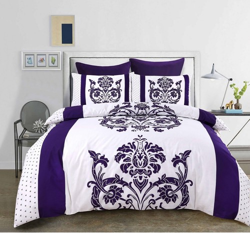 Luxury reversible floral duvet - floral,