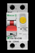 MOELLER 10 AMP TYPE C 10kA 30mA DOUBLE POLE RCBO PKNM-10/1N/C/003