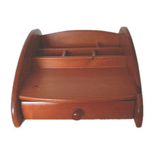 Vintage Teak Desk Organiser Mid Century Good Condition 5 Compartments & Draw