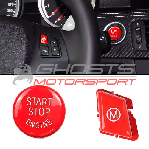 Red sport button start stop - red,
