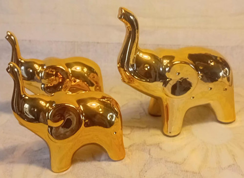 Ceramic gold elephant - 3,