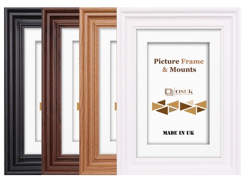 Swept photo frame black white - black,