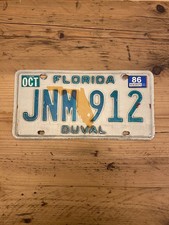 Vintage Florida - DUVAL - US Car License Plate JNM 912