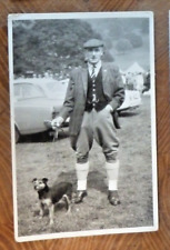 Postcard RP Rydal Show J Cross & Tim Terrier Hunting Scene