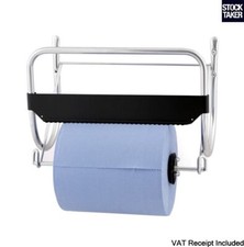 Steel Wall Mount Wiping Paper Blue Cleaning Roll Dispenser Holder (VAT Invoice)
