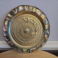Vintage Mexican Alpaca Silver Calendar Plate