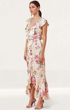Keepsake The Label Womens Floral Print Floral Print Midi Dress Satin RRP £210