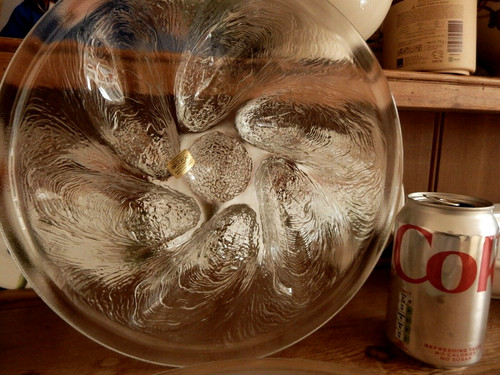 Vintage seafood glass plate - 1,