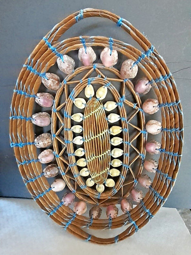 Seashell wicker basket - &,