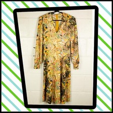 Vintage 70s DOLLY DAY London Paris Print DRESS Size 10   771 B