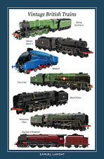 VINTAGE BRITISH TRAINS tea towel steam train cotton tea towels railway railways