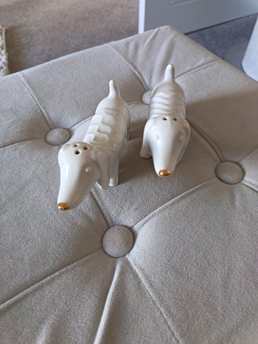 Ceramic sausage dog salt and - ceramic,