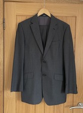 Balmain Home Suit Jacket 38” Chest Trousers 34W X 28L Grey Pinstripe Wool & Silk