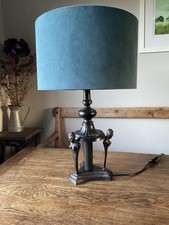 Large Heavy Vintage/Antique Bronze Figure Sculptural Table Lamp - Shade Optional