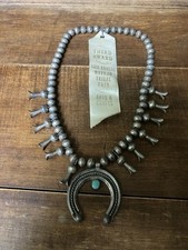Rare And Collectable Navajo ‘Squash Blossom’, Silver Necklace +Award Tag