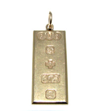 Unisex/Women's/Gent's 9ct yellow gold ingot pendant
