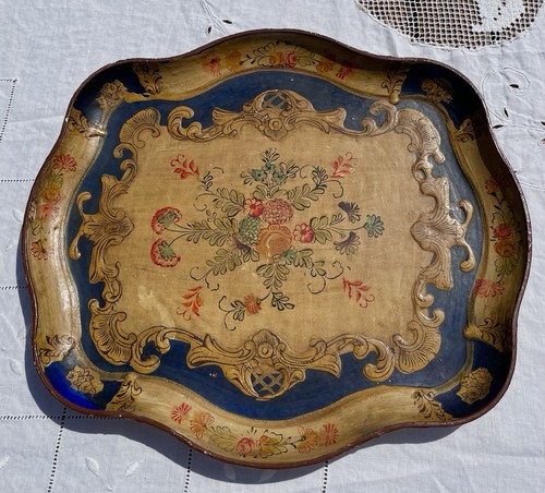 Vintage tray paper mache - tray,